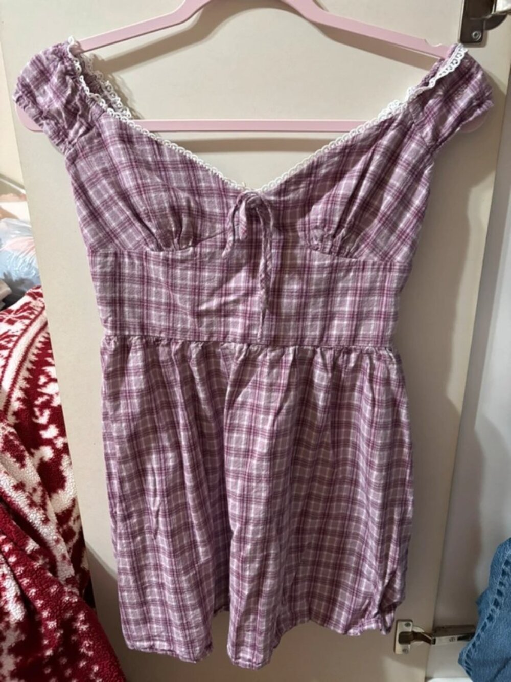 Women’s Purple Plaid Dress